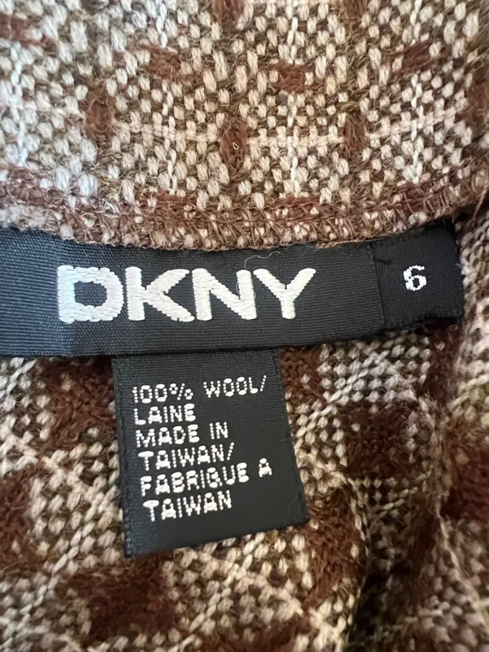 🐻🥔🐌📦DKNY Vintage Brown Patterned Skirt